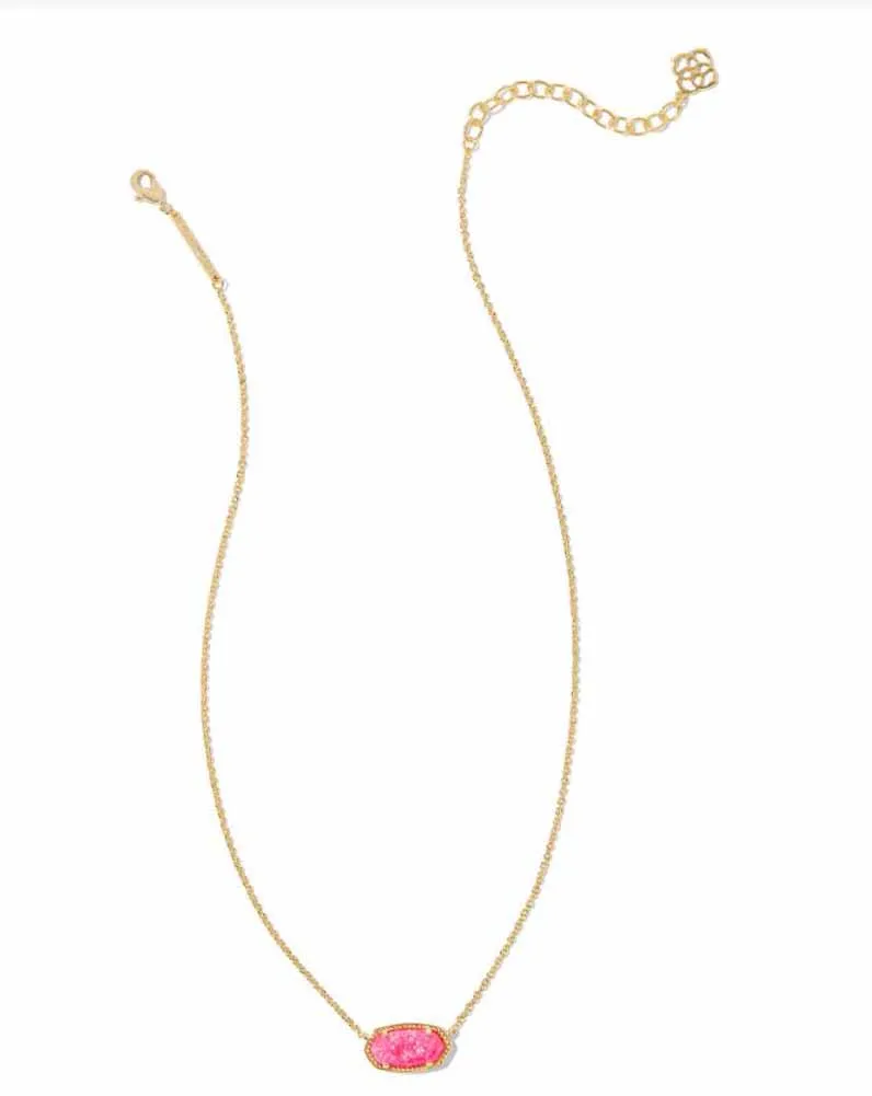 Elisa Necklace Gold Bright Pink Opal by Kendra Scott