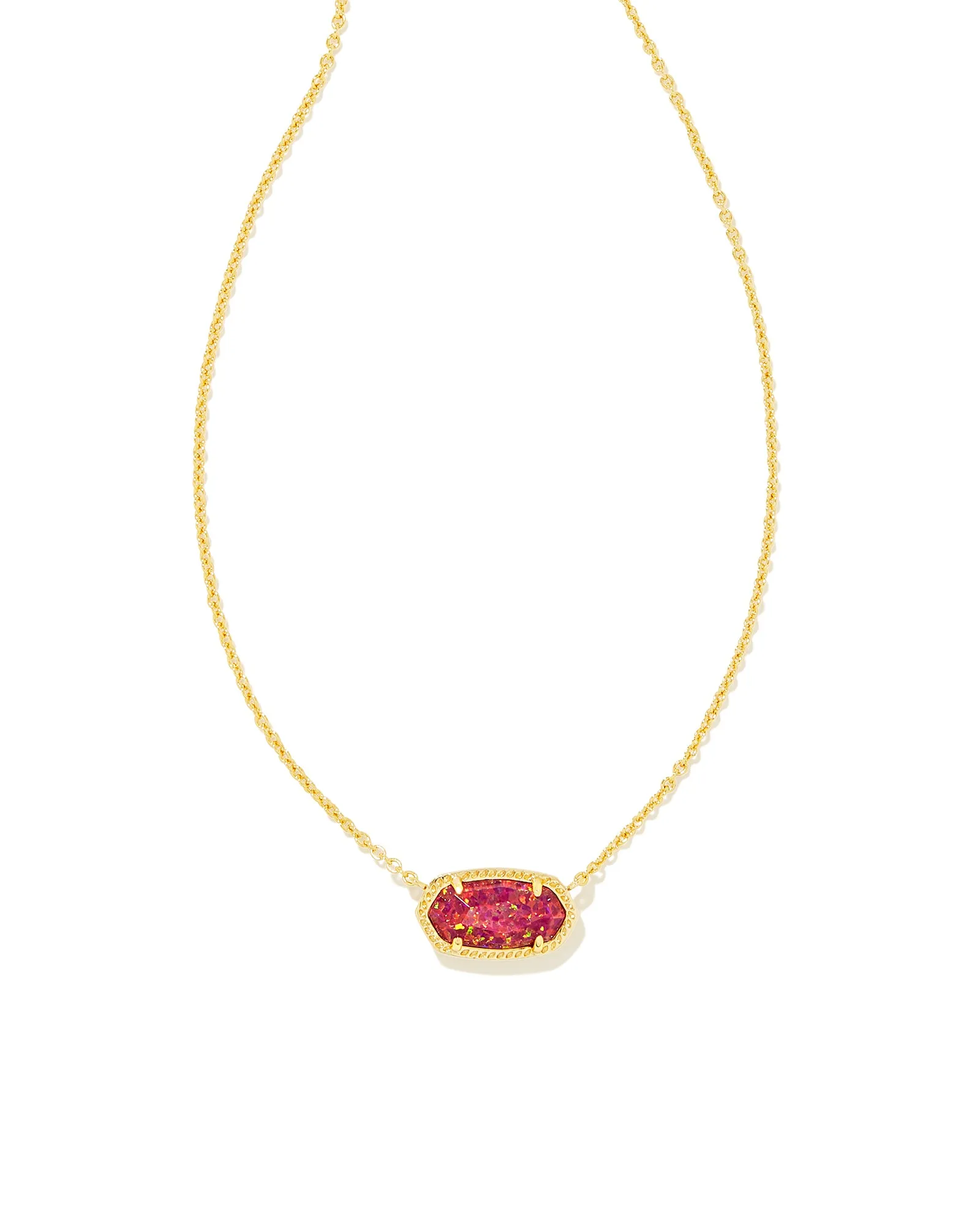 Elisa Pendant Necklace Gold - Berry Kyocera Opal