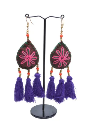 Embellished 3 Tassel Earrings