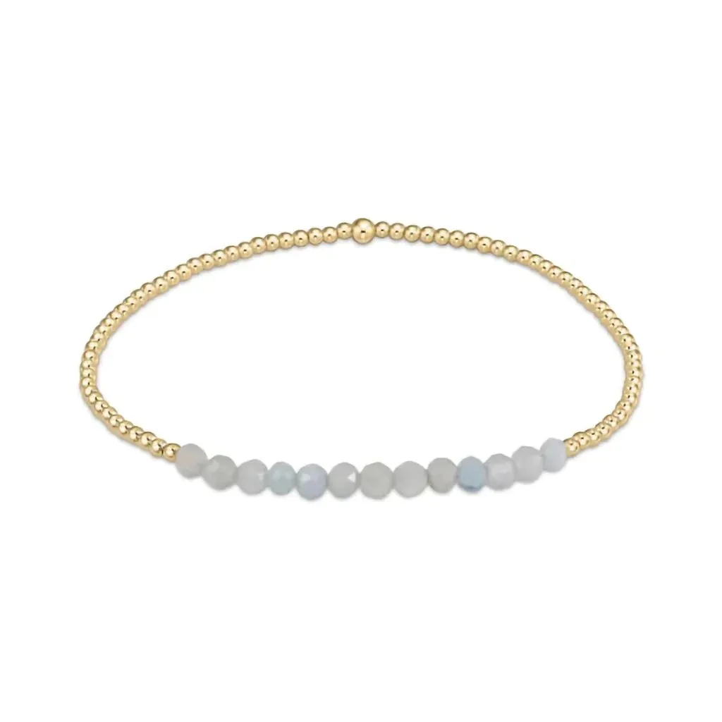 enewton Gold Bliss 2mm Bead Bracelet in Aquamarine