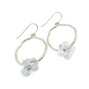 Erin Gray Bloom White Hoop Earrings