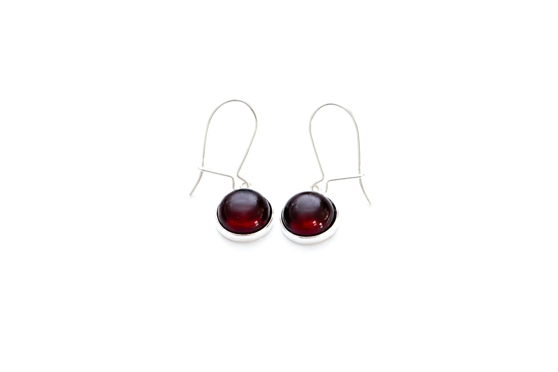 ESSENTIALS Cherry Red Amber Drop Earrings - Minimalist Amber Jewelry