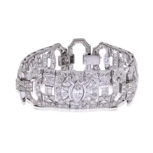 ESTATE PLATINUM ART DECO DIAMOND BRACELET - 3.75CTW