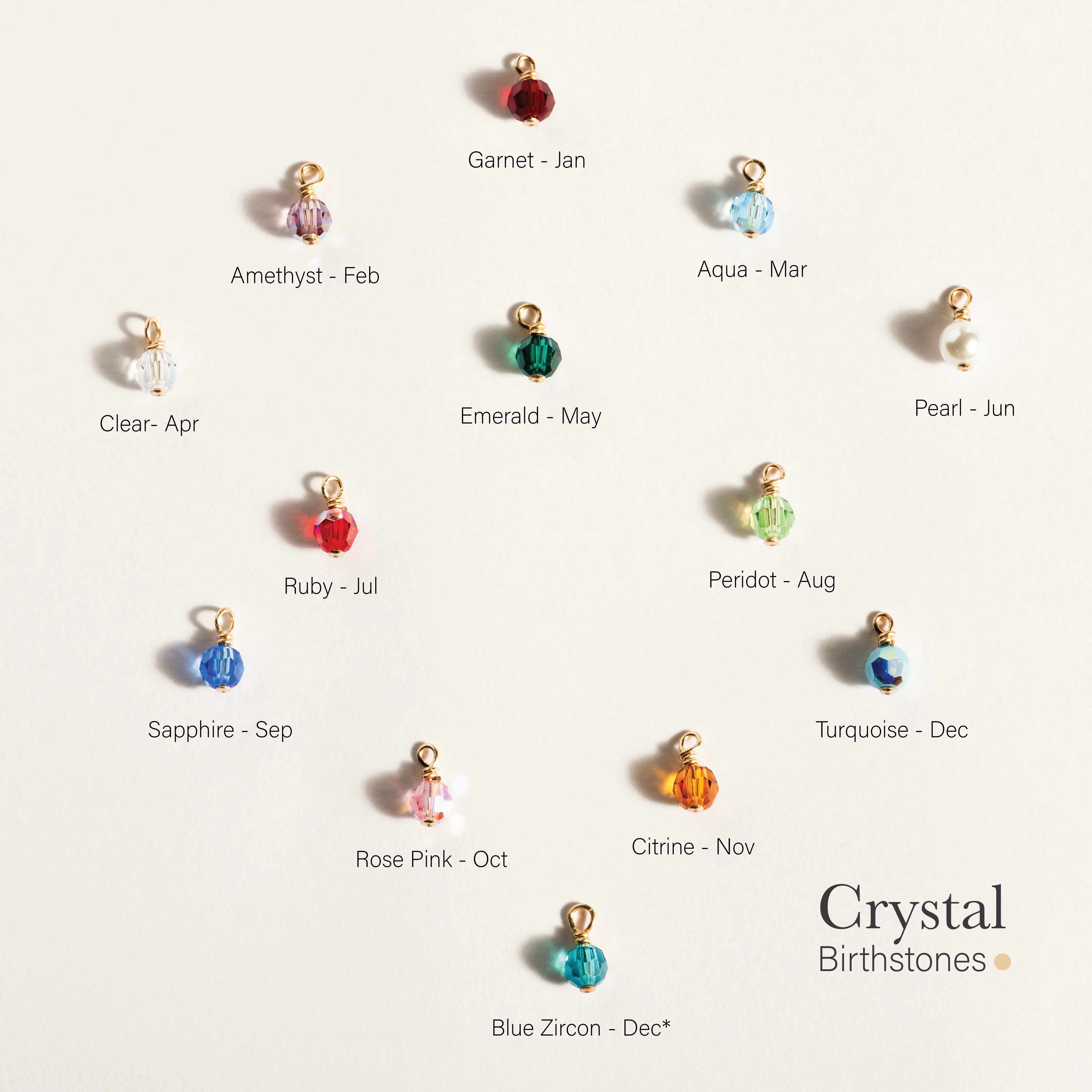 Extra Crystal Birthstones Charms