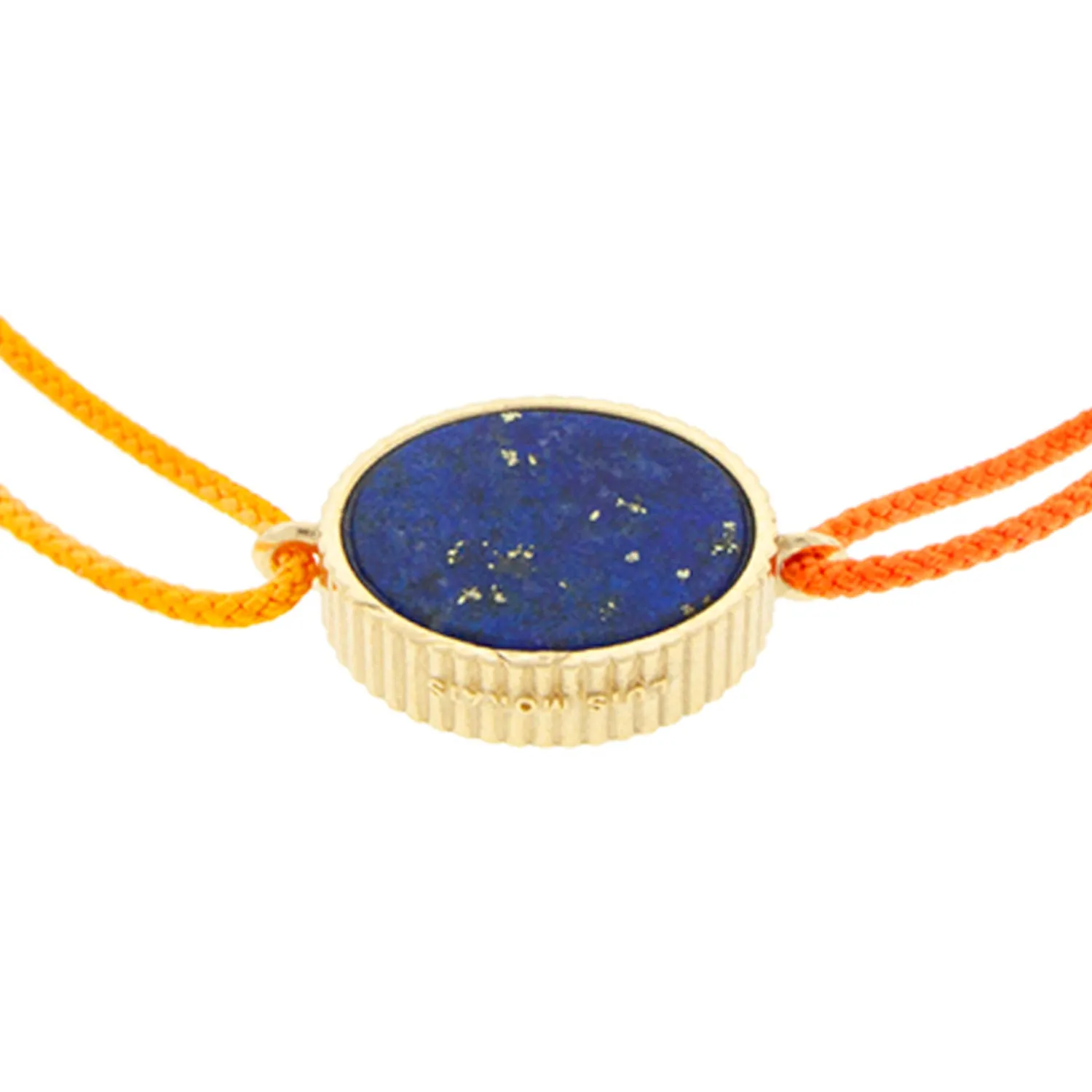 Eye Medallion with Lapis on a Yellow Ombre Cord Bracelet