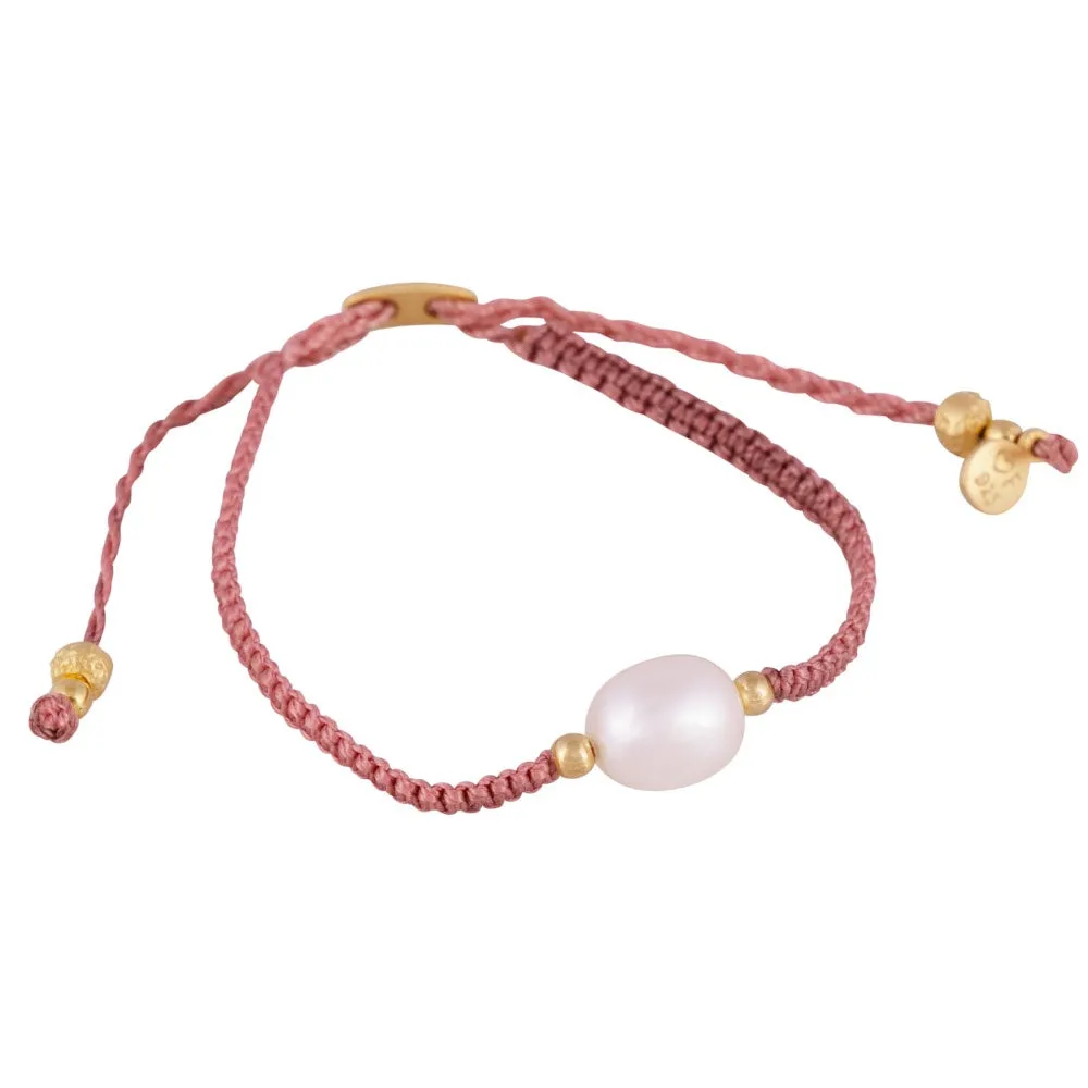 Fairley Pearl Rope Bracelet Rose