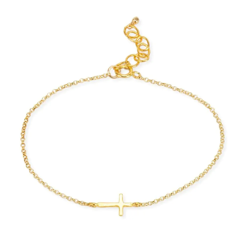 Faith Sideways Cross Bracelet