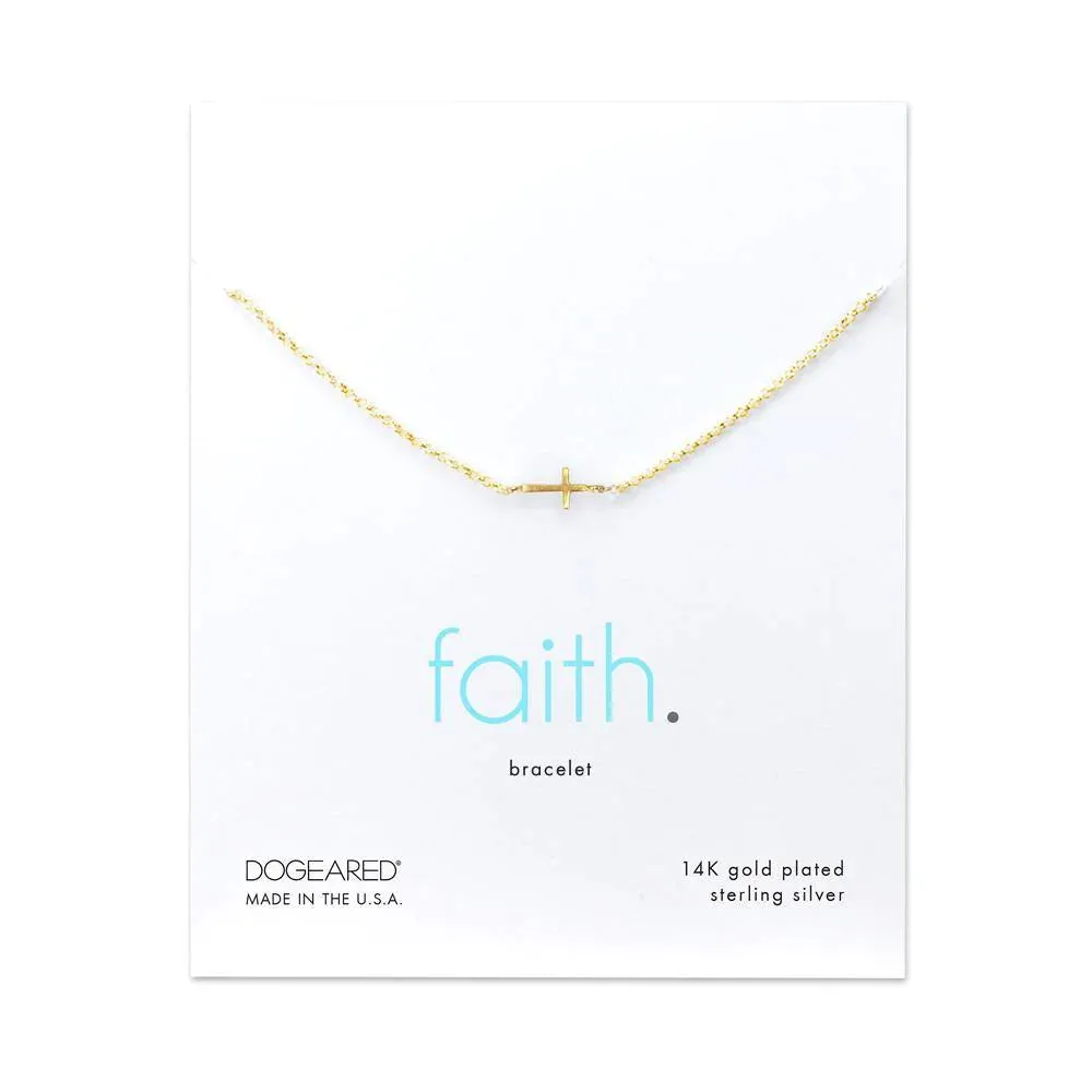 Faith Sideways Cross Bracelet