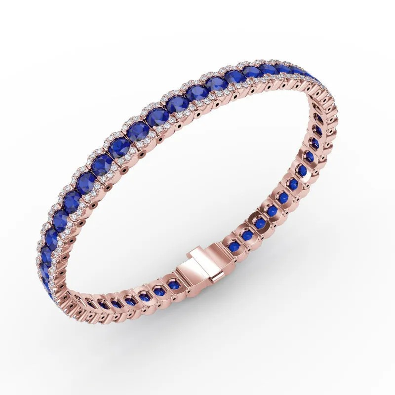 Fana Brilliant in Blue Sapphire and Diamond Bracelet