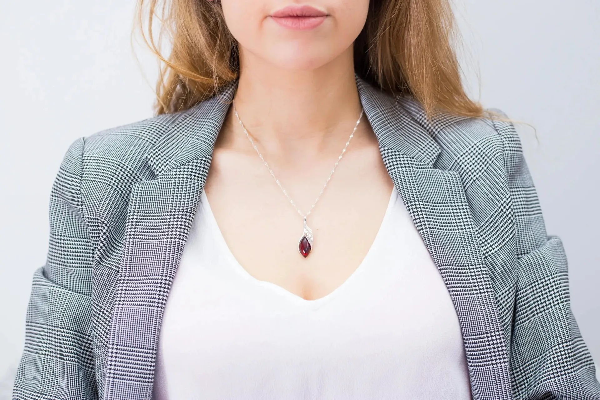 Fancy Top Cherry Amber Pendant