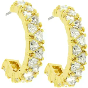 Freya Trillion Cut Gold Hoop Earrings | 4.5ct | 18k Gold