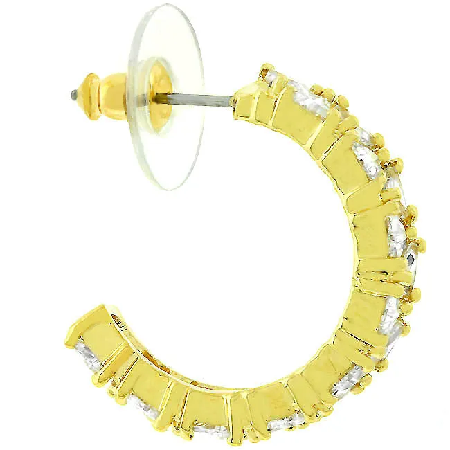 Freya Trillion Cut Gold Hoop Earrings | 4.5ct | 18k Gold