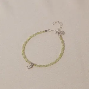 Galore Bracelet Birthstone September Peridot & Tag | Silver