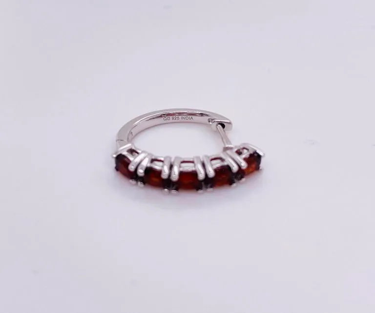 Garnet Huggie Earrings