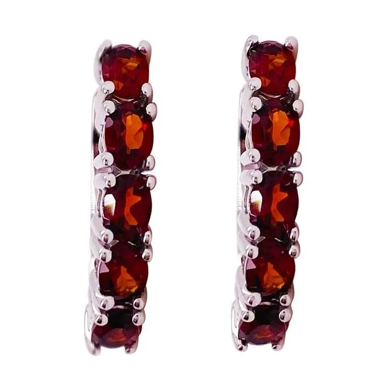 Garnet Huggie Earrings