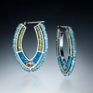 Gemstone Double Hoop (blue)