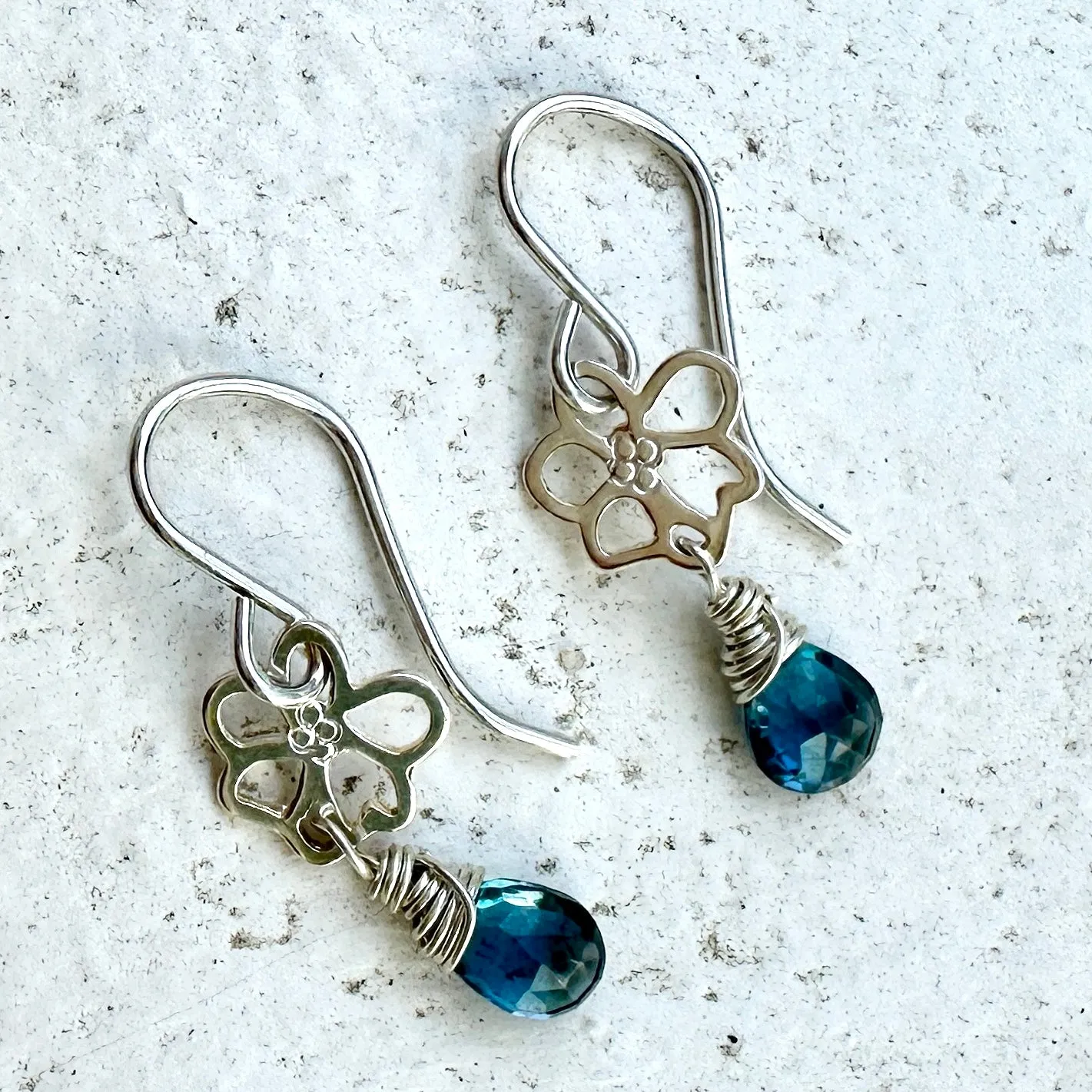 Gemstone Flower Earrings