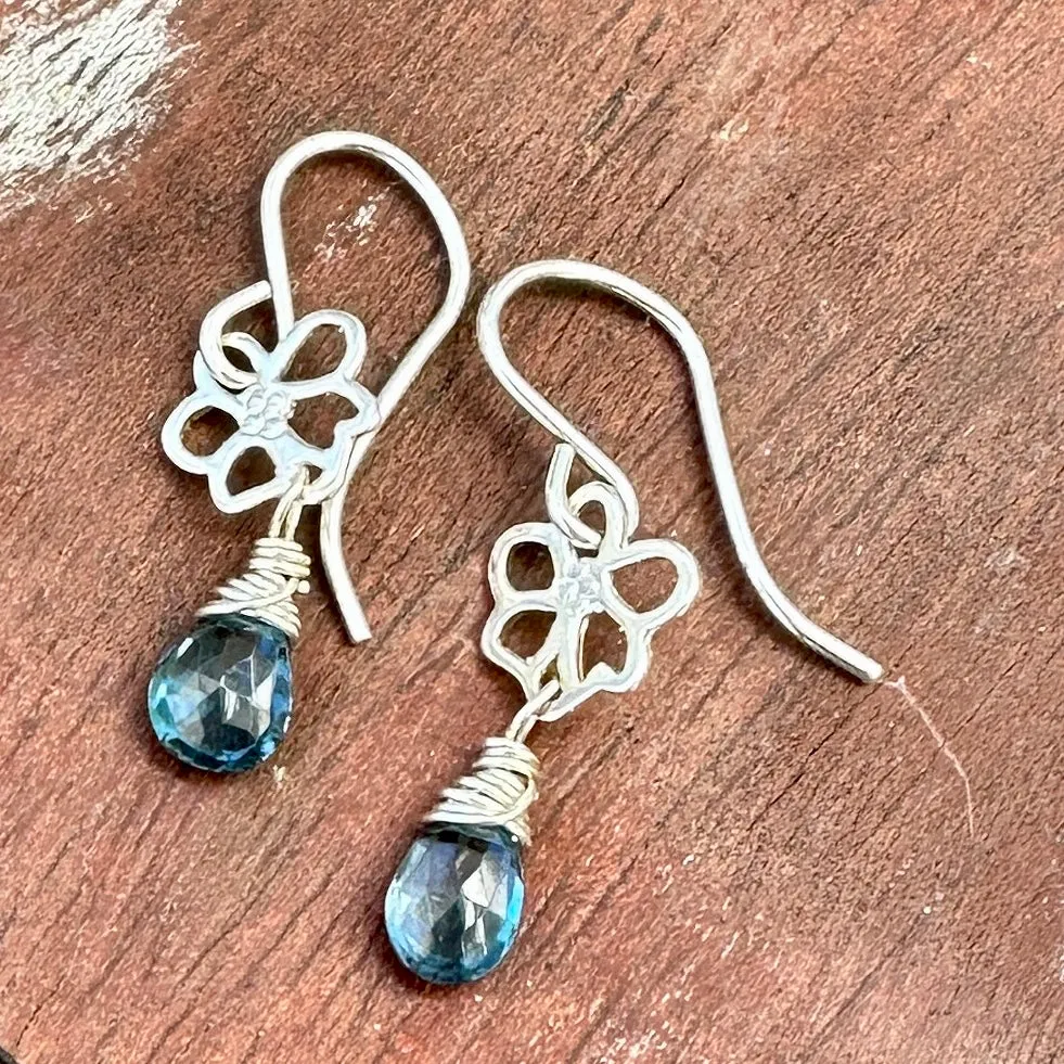 Gemstone Flower Earrings