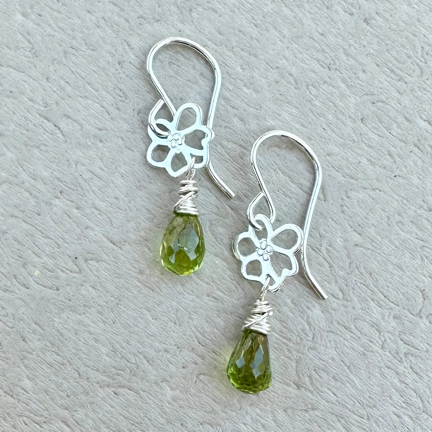 Gemstone Flower Earrings