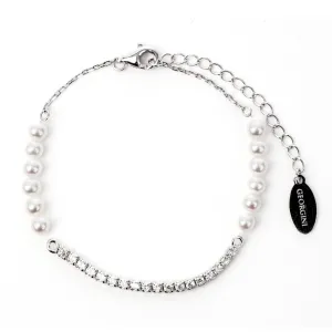 Georgini Oceans Whitehaven Freshwater Pearl Tennis Bracelet 16cm  4cm