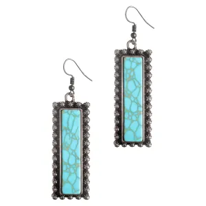 Getting Rowdy Turquoise Stone Earrings