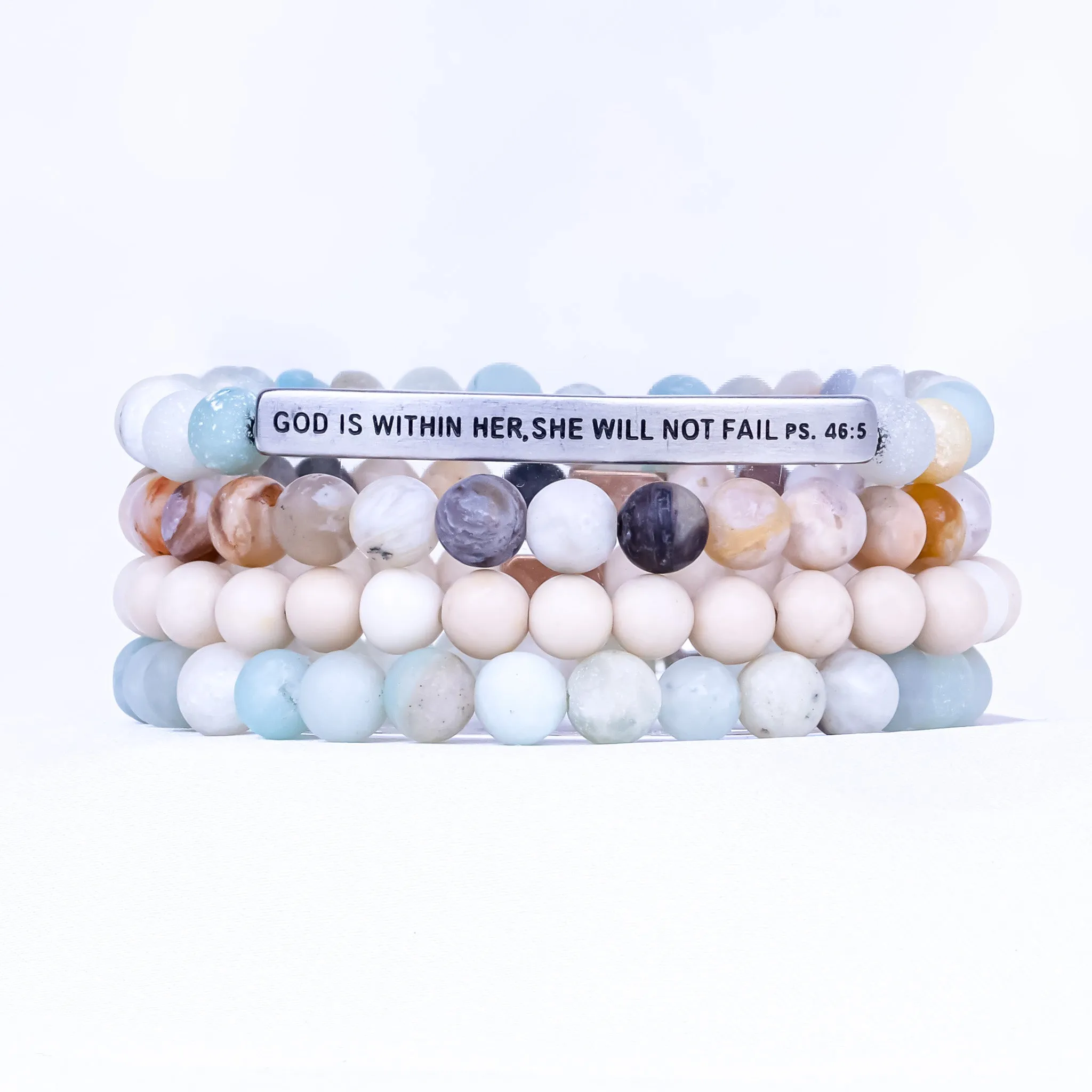 GOD IS WITHIN HER 4 BRACELET GIFT SET -AMAZONITE