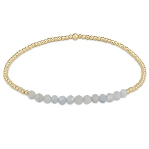 Gold Bliss 2mm Bead Bracelet - Aquamarine