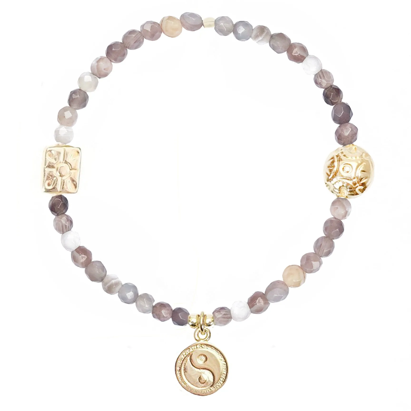 Gold Vermeil Yin Yang Charm Bracelet