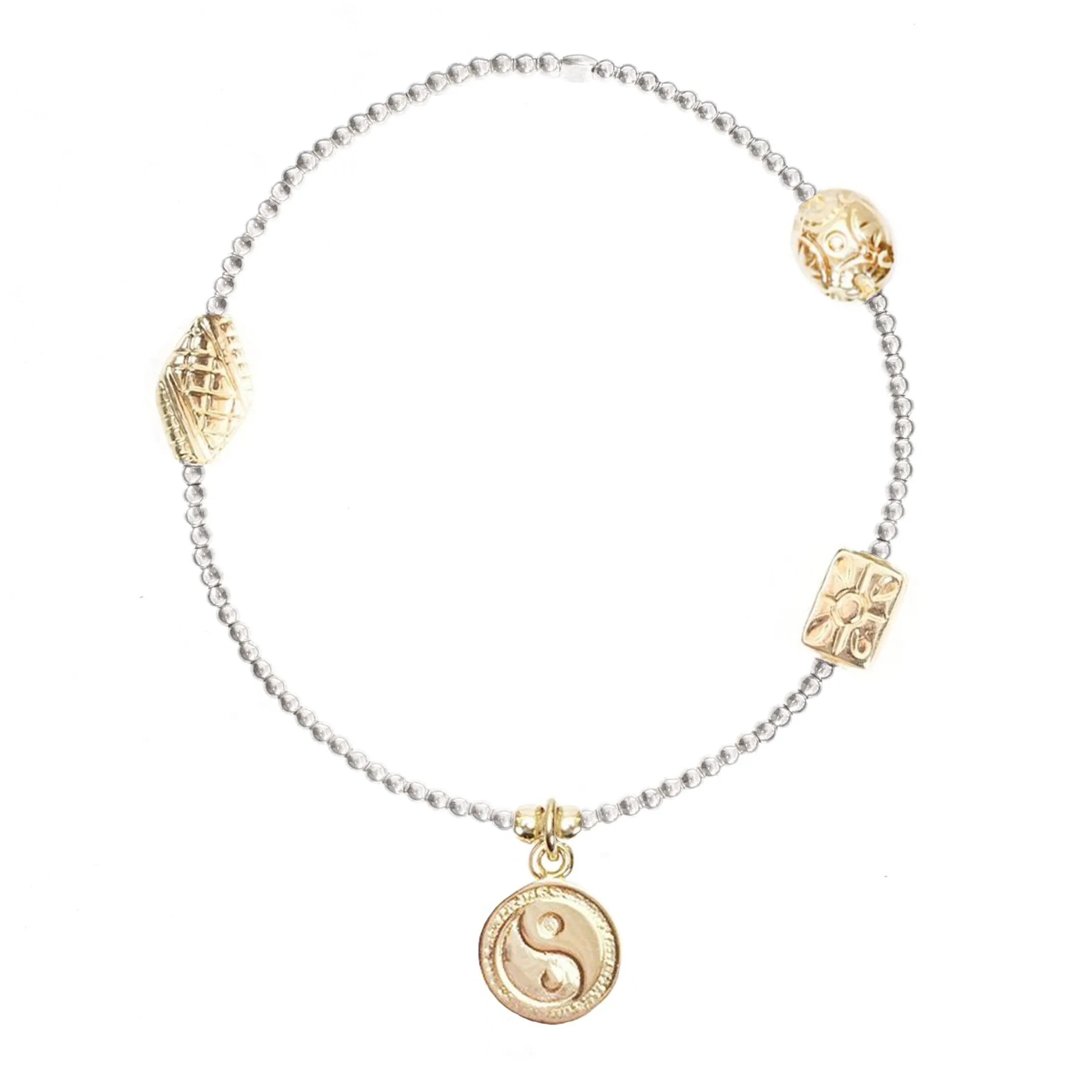 Gold Vermeil Yin Yang Charm Bracelet