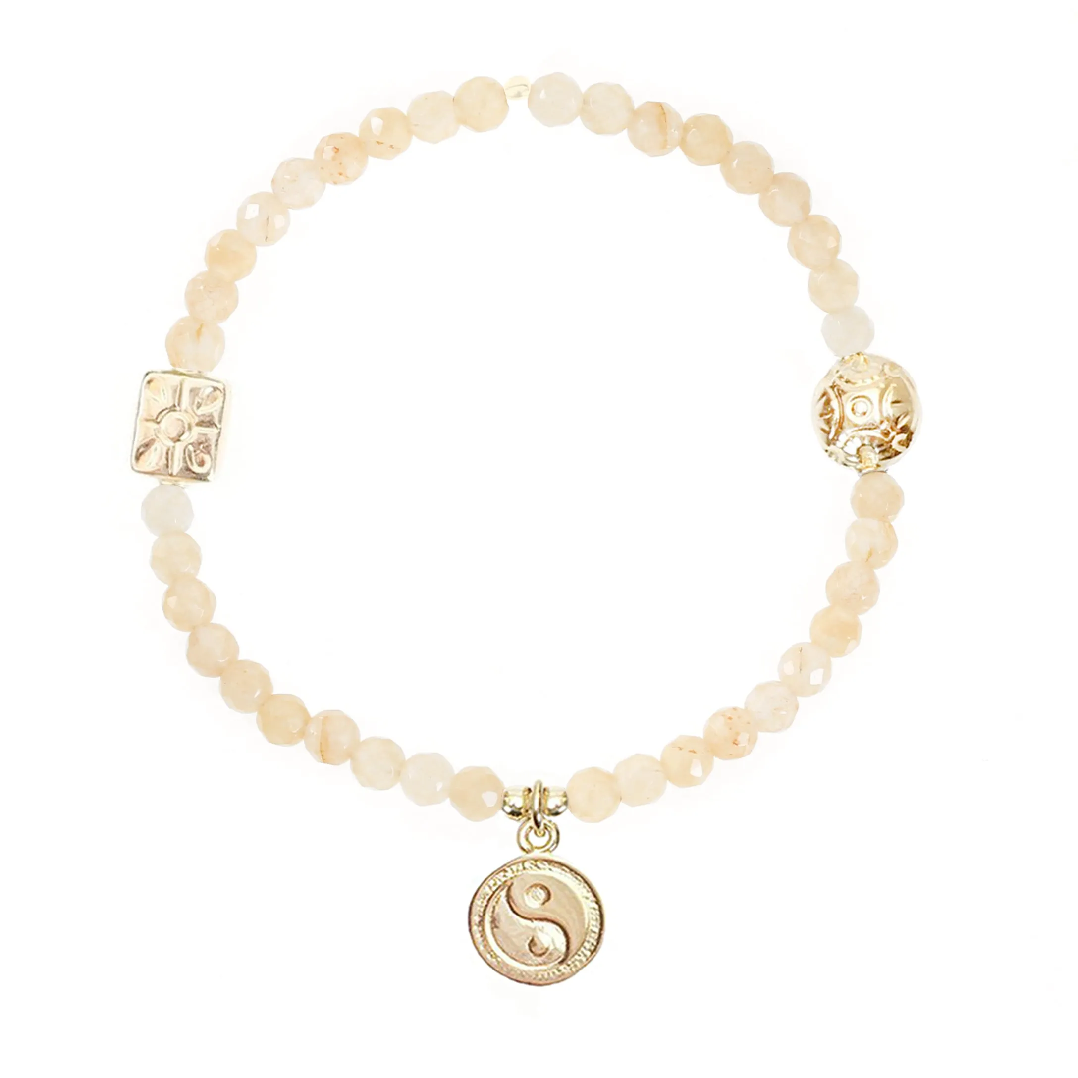 Gold Vermeil Yin Yang Charm Bracelet