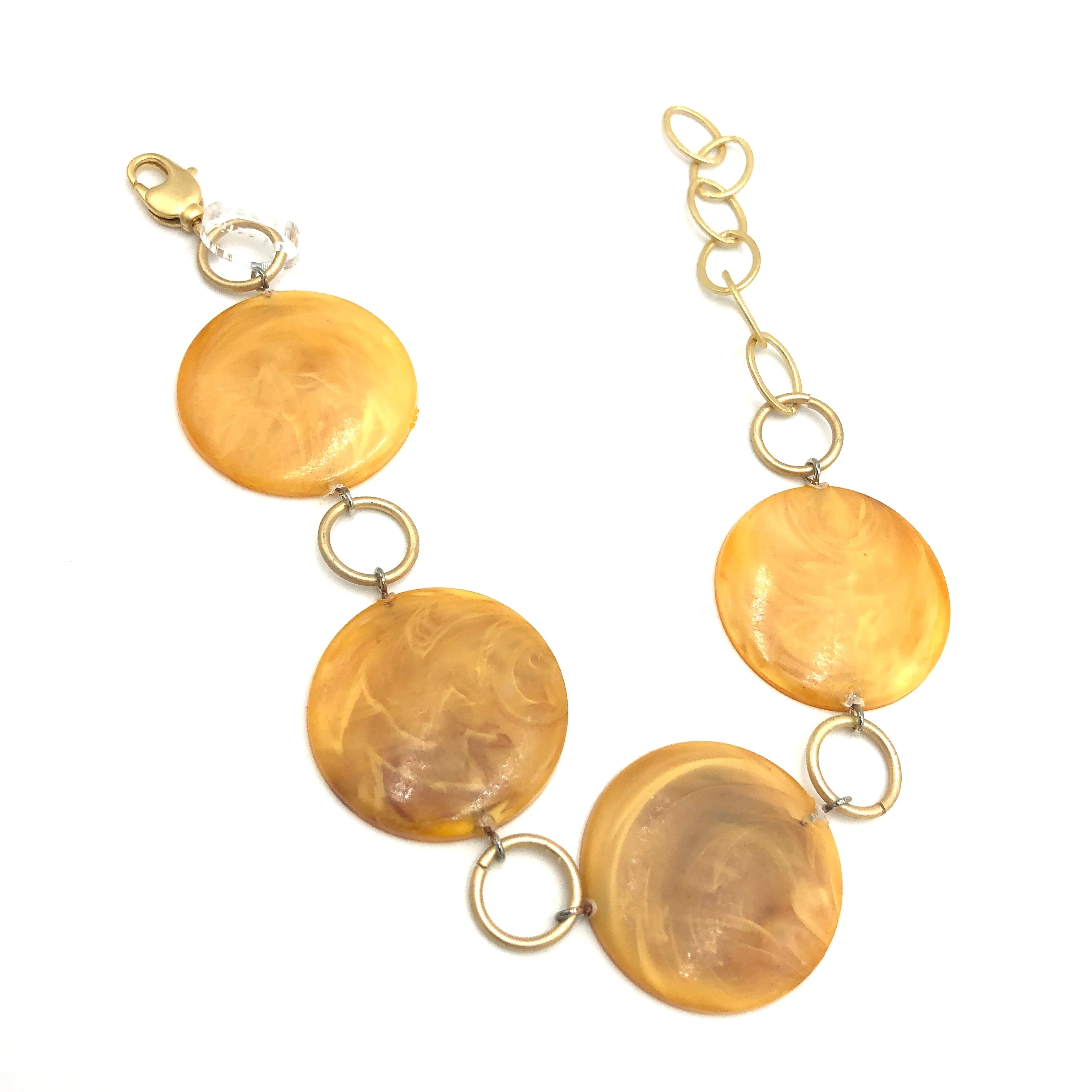 Goldenrod Marbled Stations Bracelet