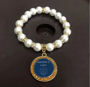 Grand Master Blue Lodge Bracelet - Gold and White