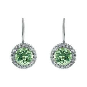 Green Garnet Diamond Earrings