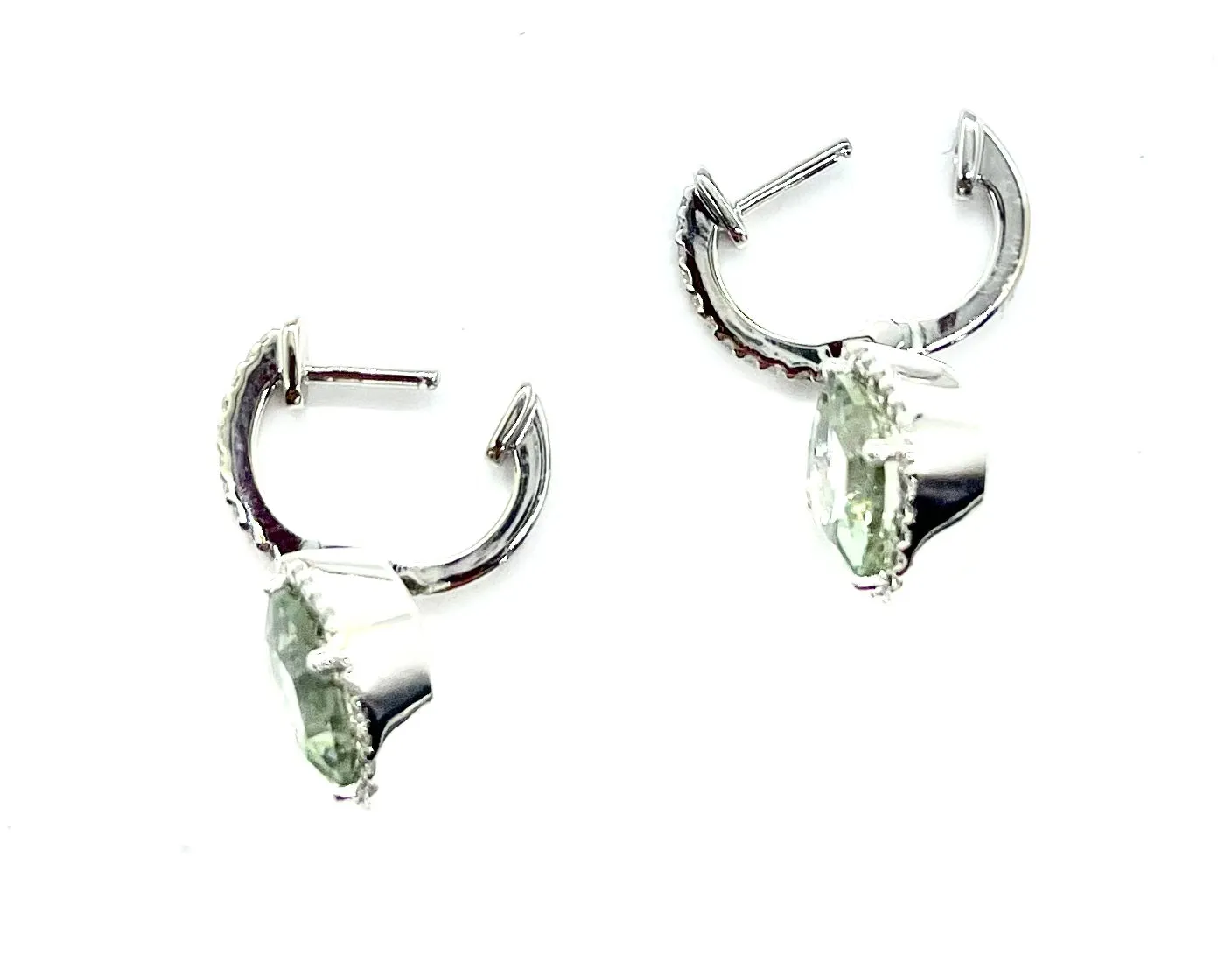 Green Topaz and Diamond Earrings