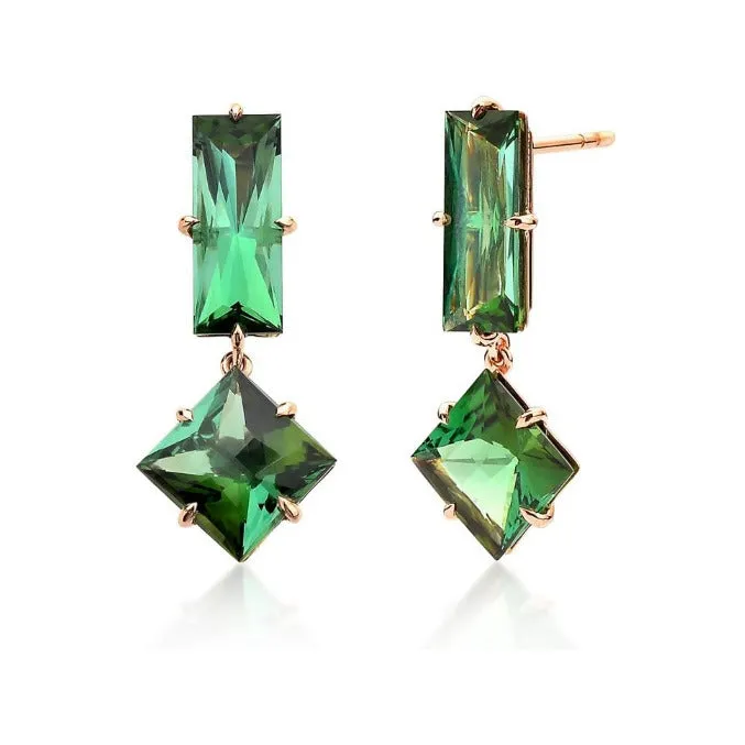 Green Tourmaline Drop Earrings