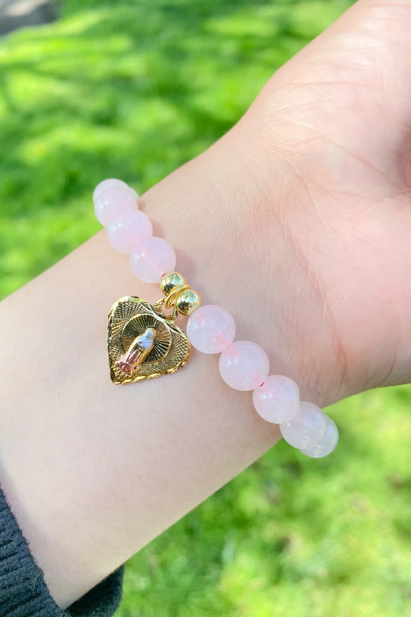 Guadalupe Corazoncito Rose Quartz Bracelet