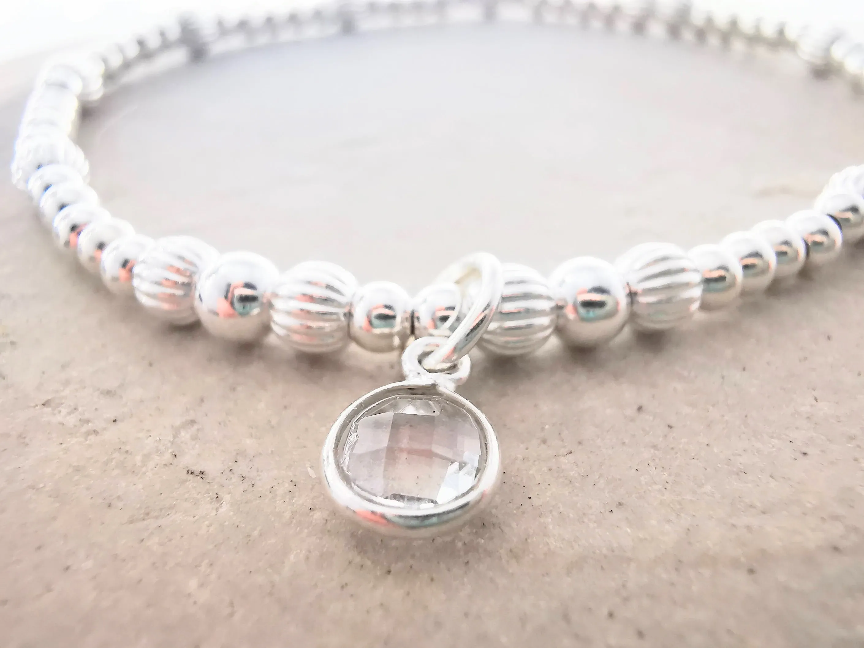 HAVEN Sterling Silver Bead Bracelet with Crystal Quartz