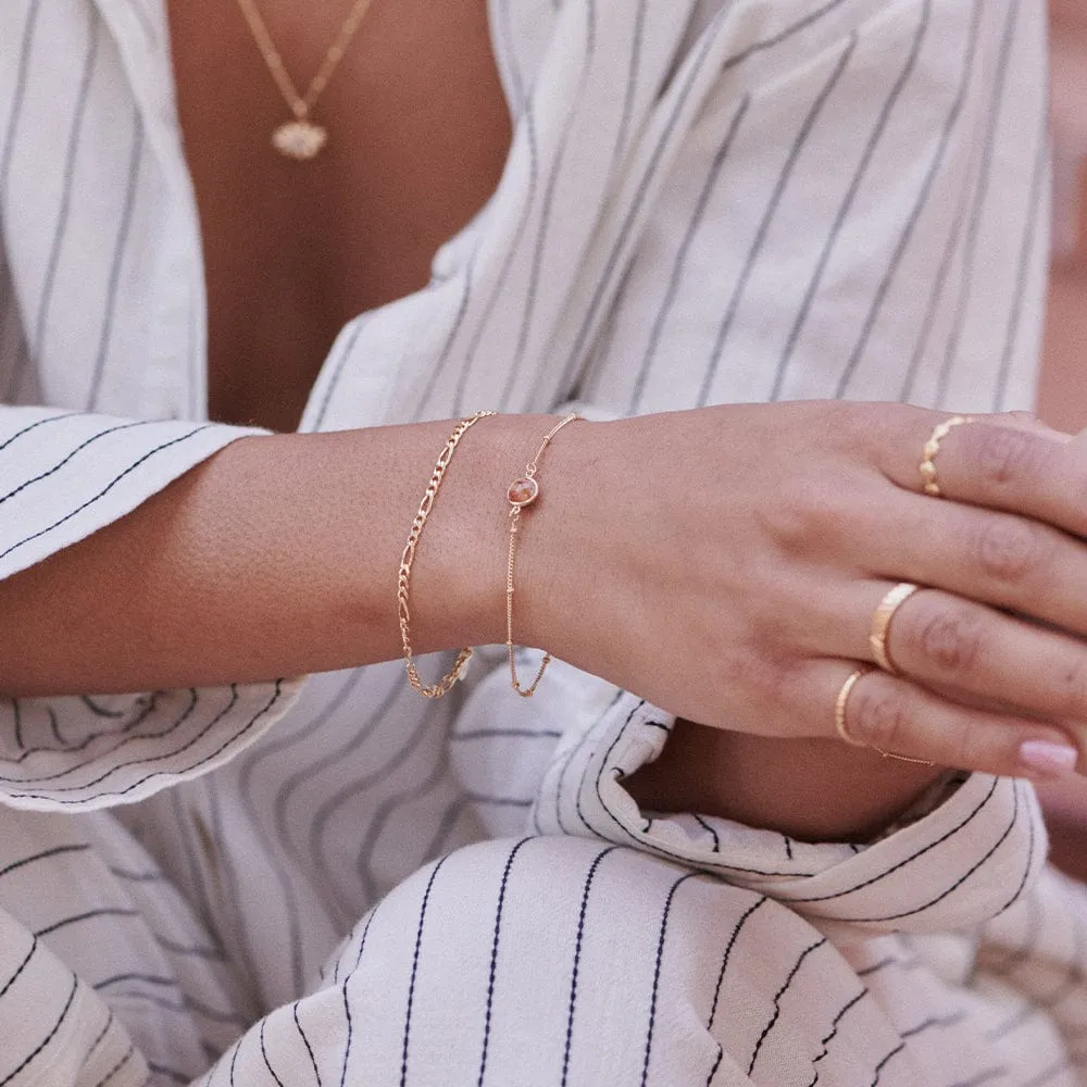 Healing Stone Bracelet 18ct Gold Plate