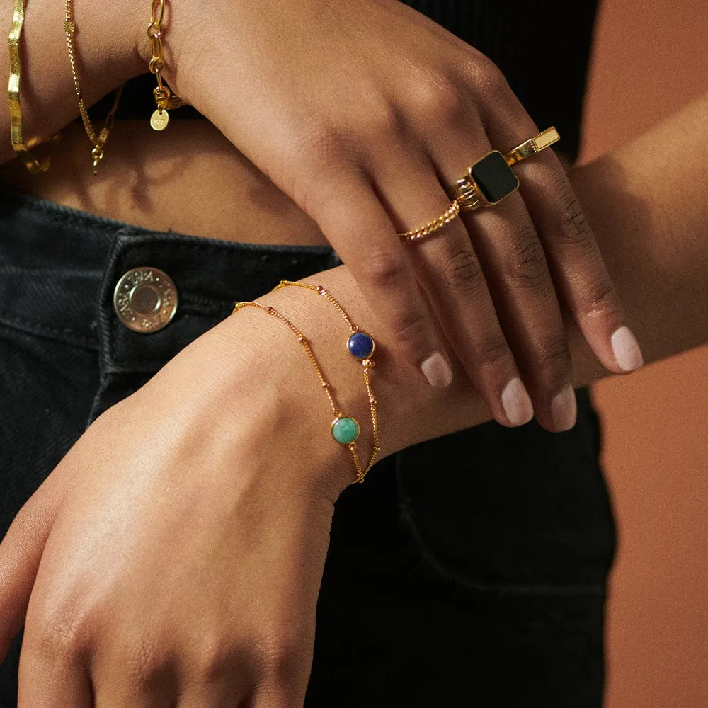 Healing Stone Bracelet 18ct Gold Plate