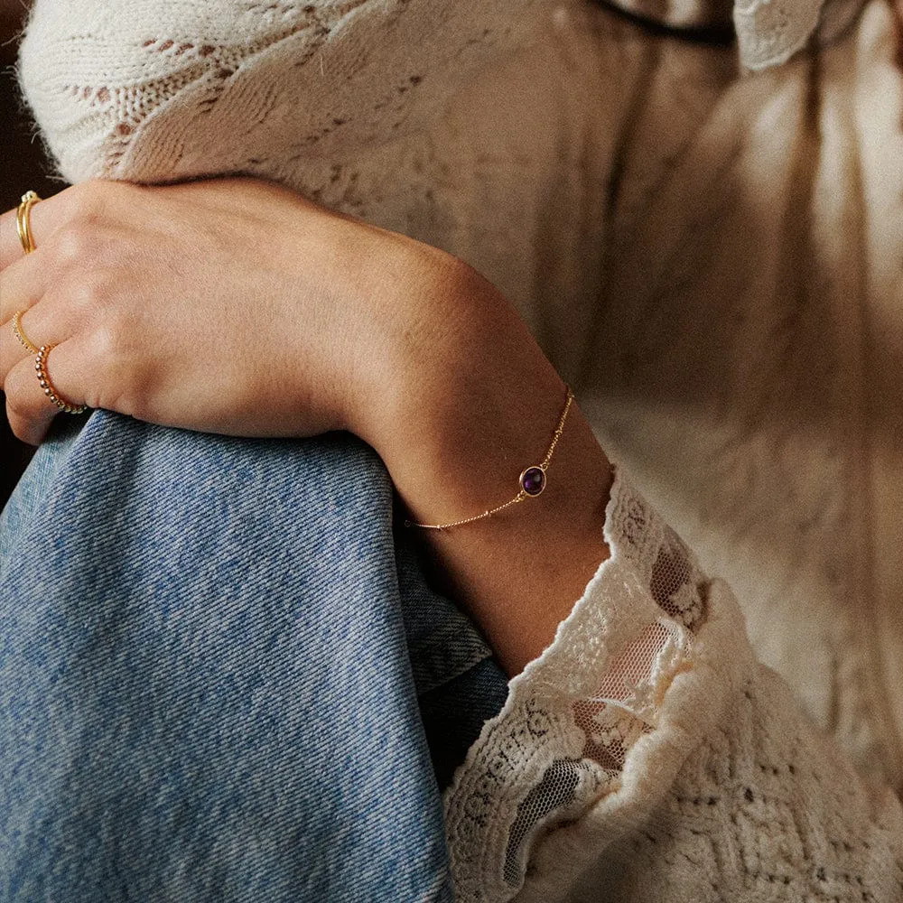 Healing Stone Bracelet 18ct Gold Plate