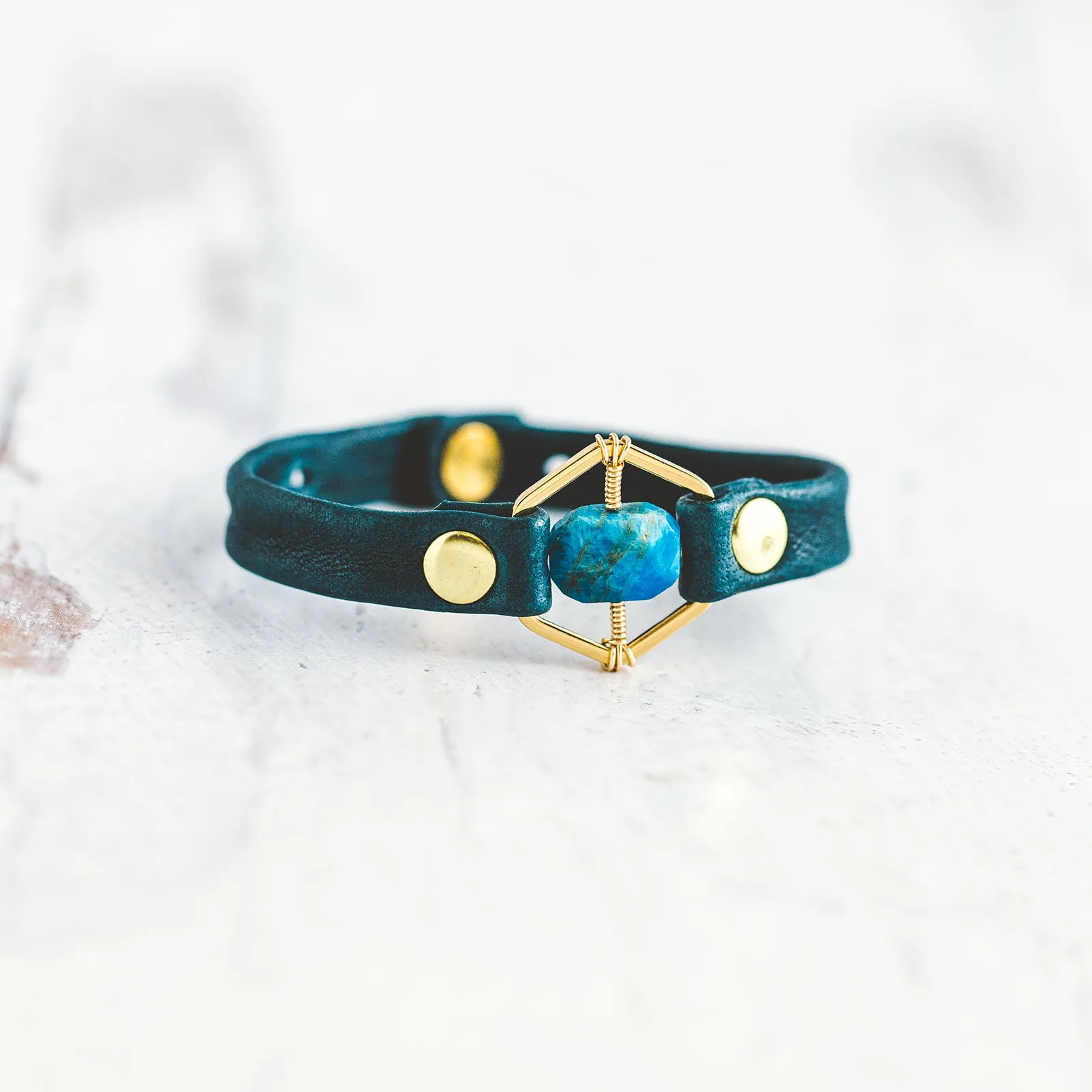 Honeycomb Bracelet - Gold - Apatite