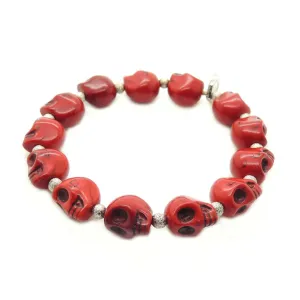 Howlite Skull Charm Bracelet