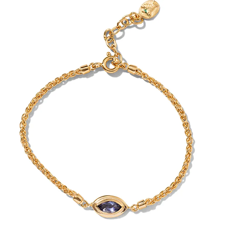 Iris Bracelet, Iolite, Gold