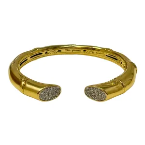 John Hardy 18K Gold Bamboo Cuff Bracelet with Diamond Caps