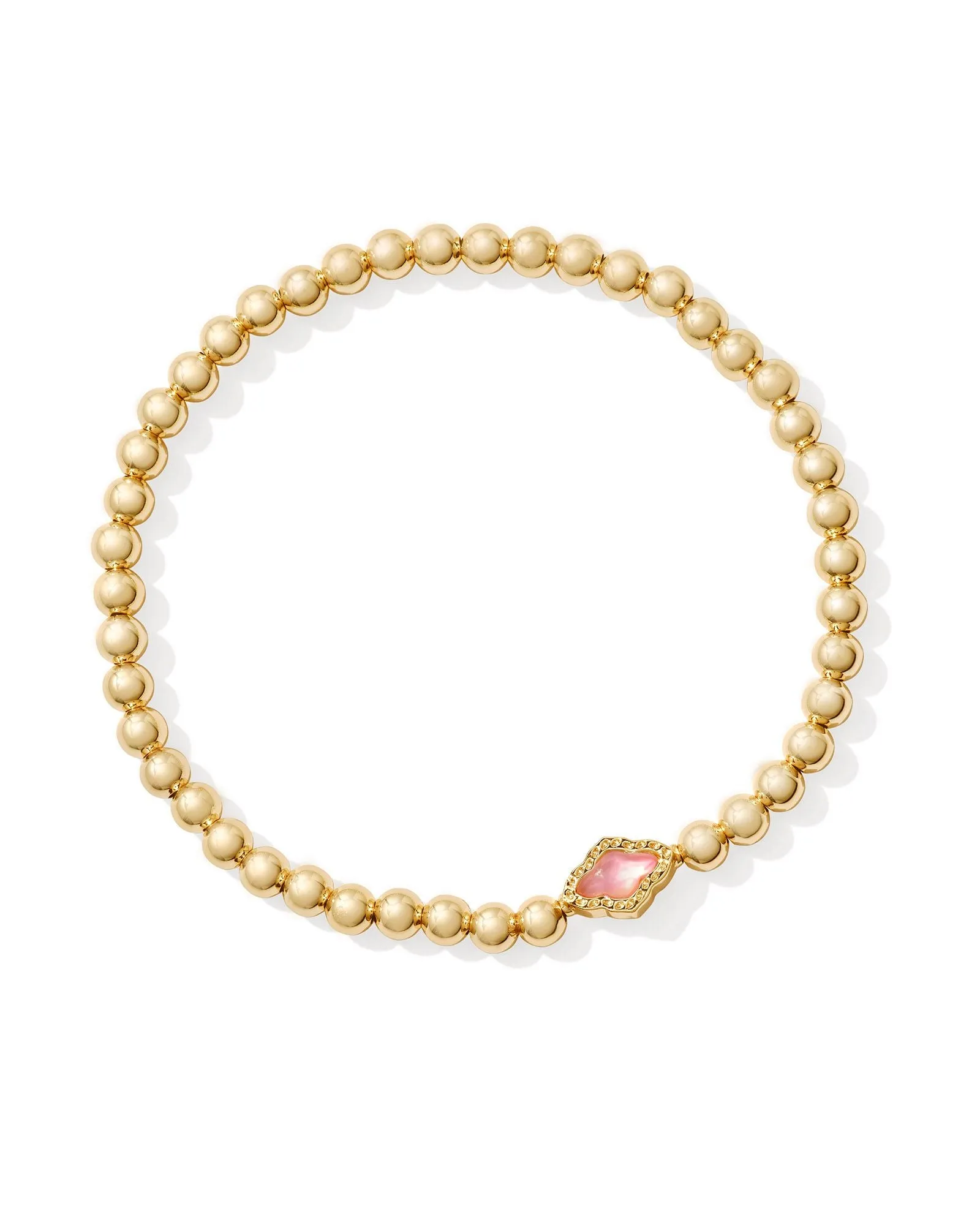 Kendra Scott Abbie Gold Beaded Stretch Bracelet in Azalea Illusion