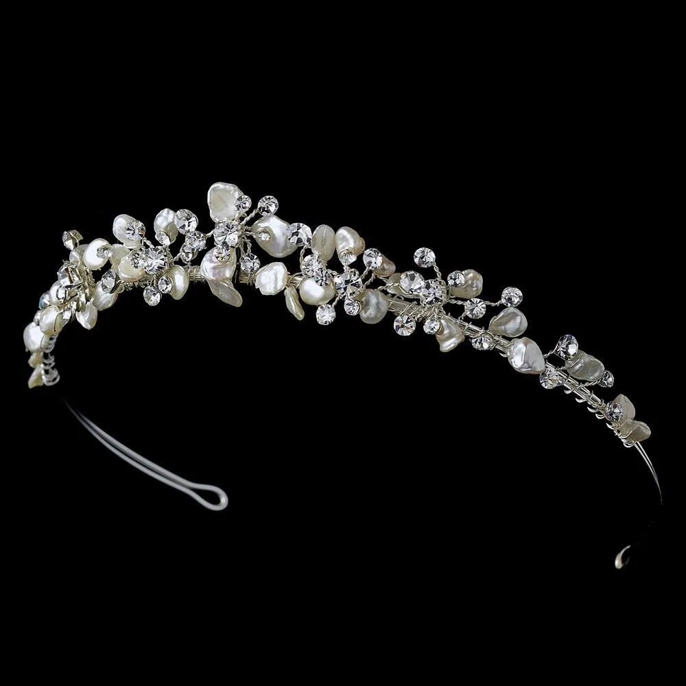 Keshi Pearl & Crystal Bridal Tiara