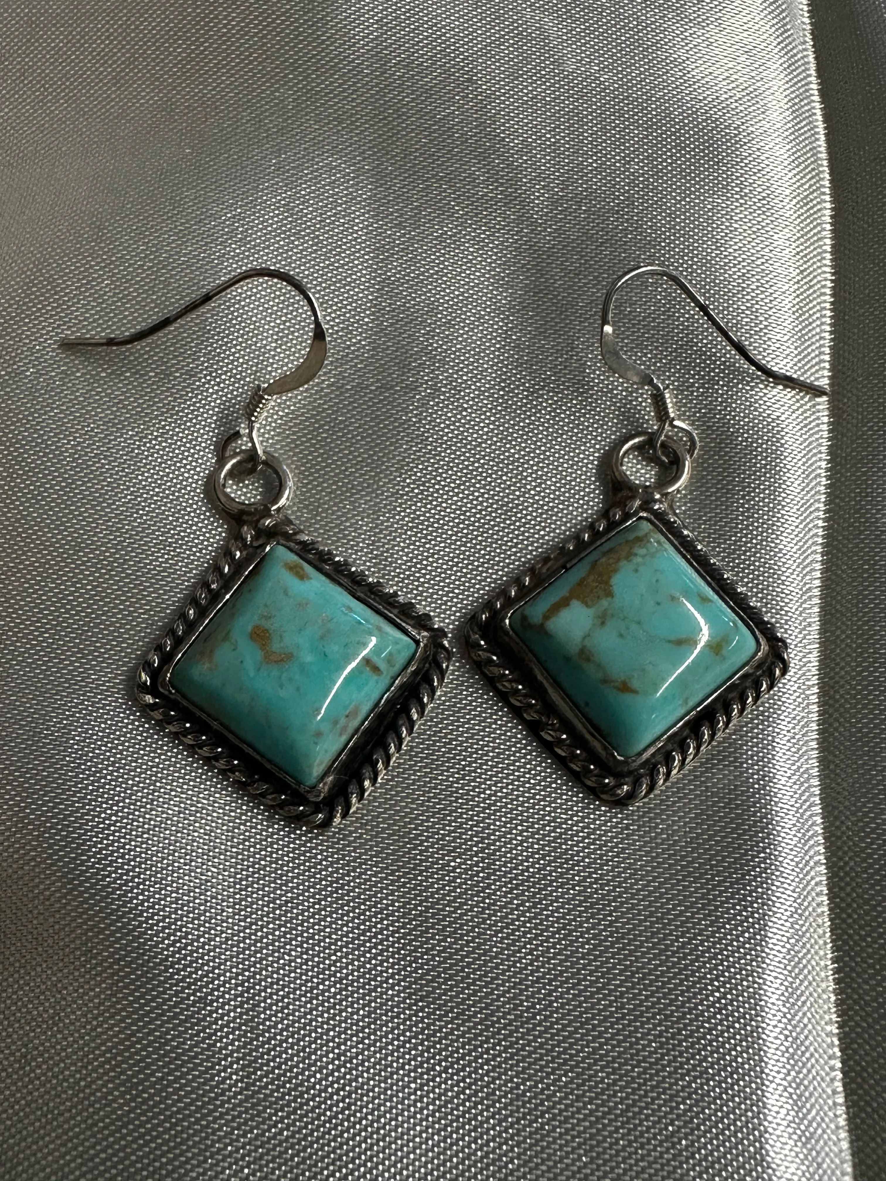 Kingman Turquoise & Sterling Earrings