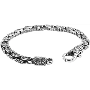 Konstantino Mens Sterling Silver Classics Scroll Link Bracelet