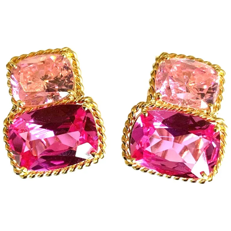 Large GUM DROP™ Earrings with Peridot and Pink Topaz and Diamonds