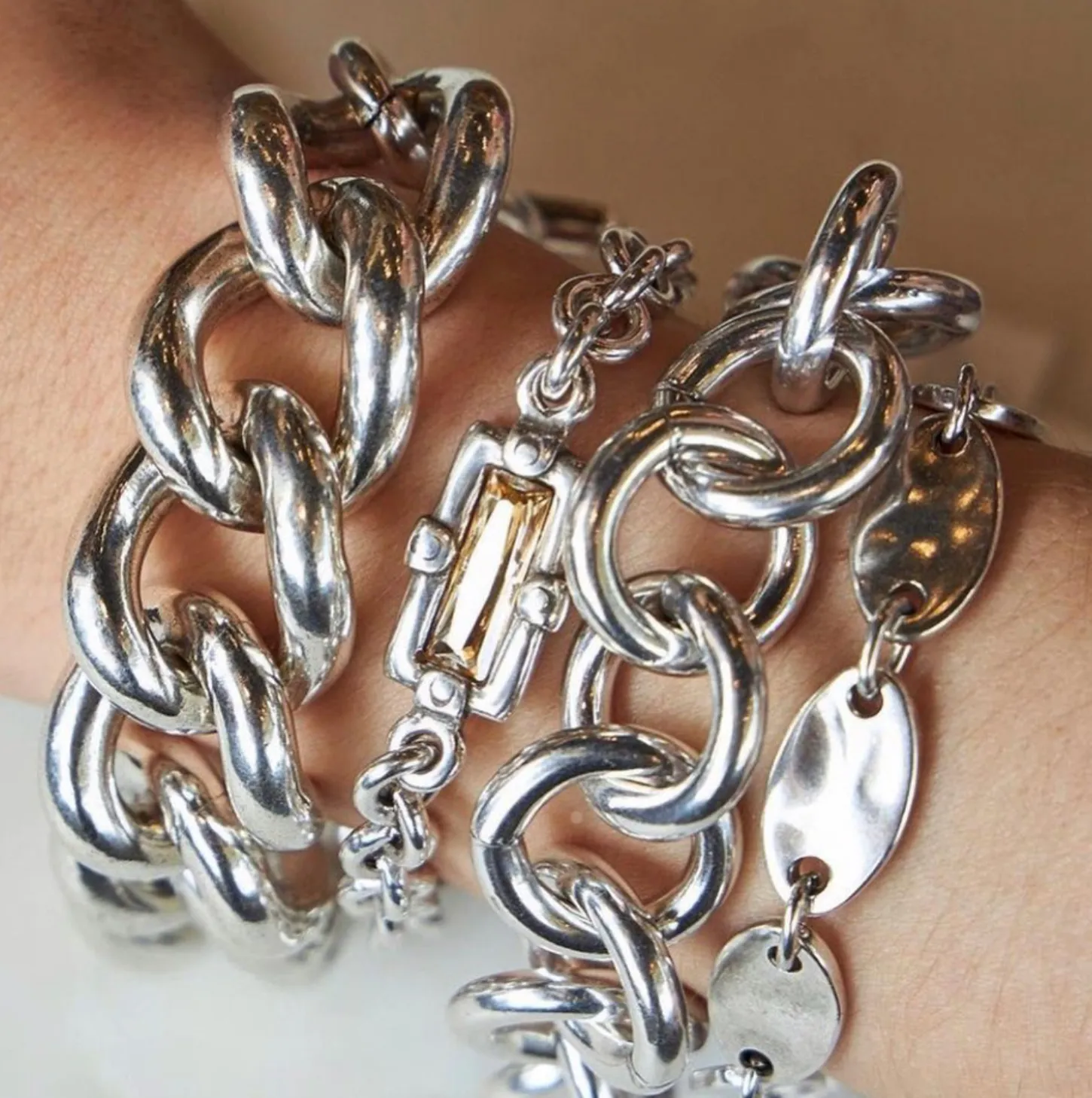 Large Link Silver Gaby Bracelet